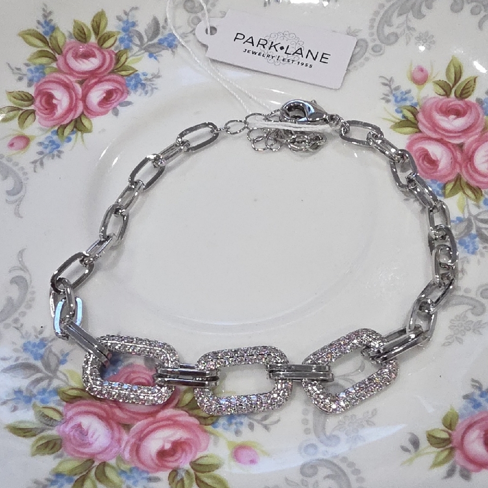 Park Lane Silver Bracelet with Sparkling Links
